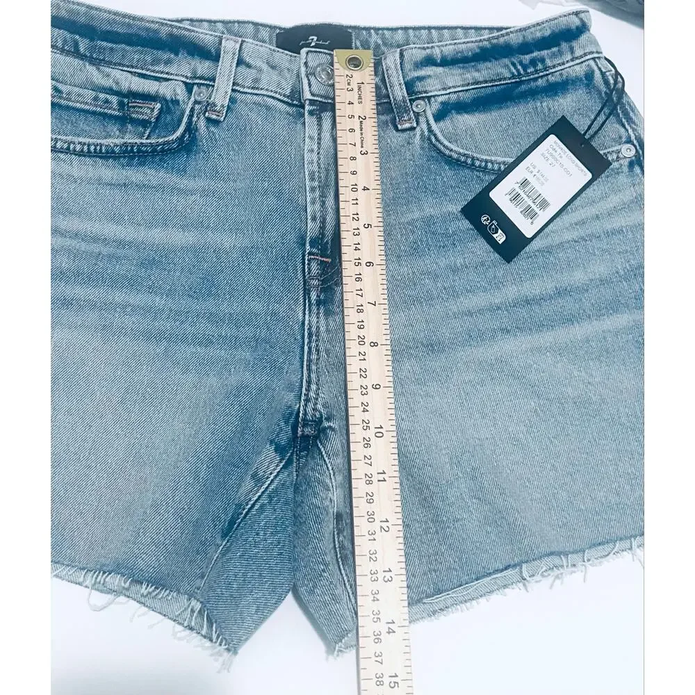 7 For All Mankind Monroe Long Denim Shorts, in Ode To. Size 27. NWT’s